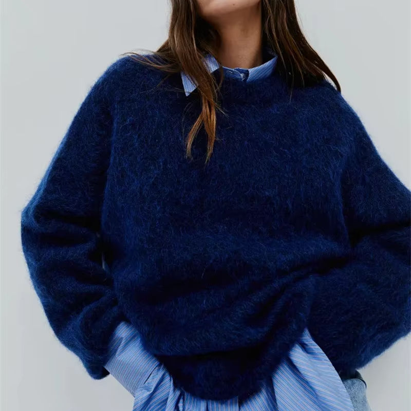 Pull Col Rond Duveteux