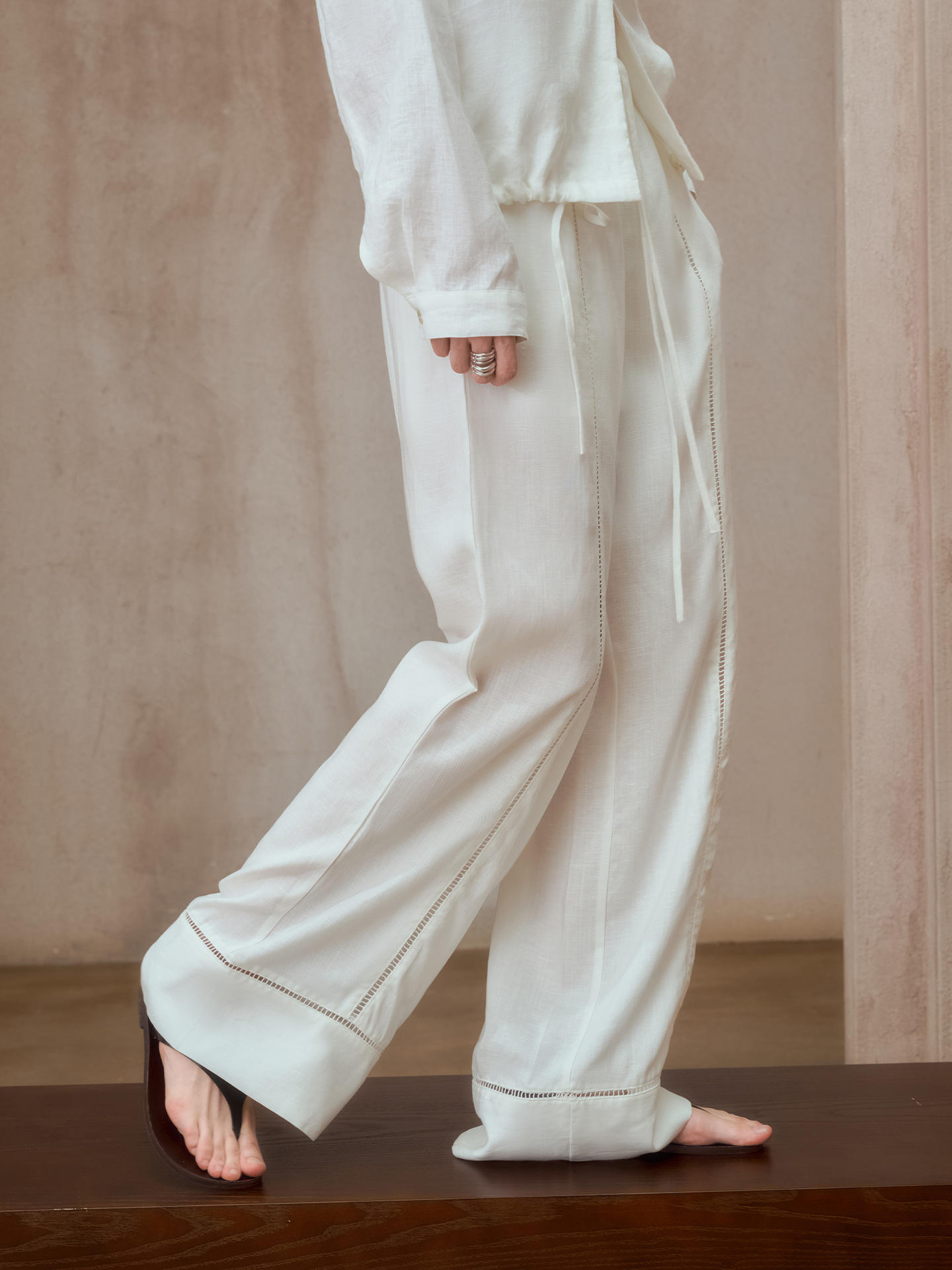 Pantalon Lin Dentelle
