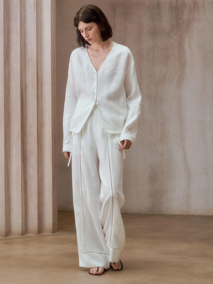 Pantalon Lin Dentelle