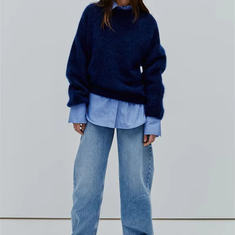 Pull Col Rond Duveteux