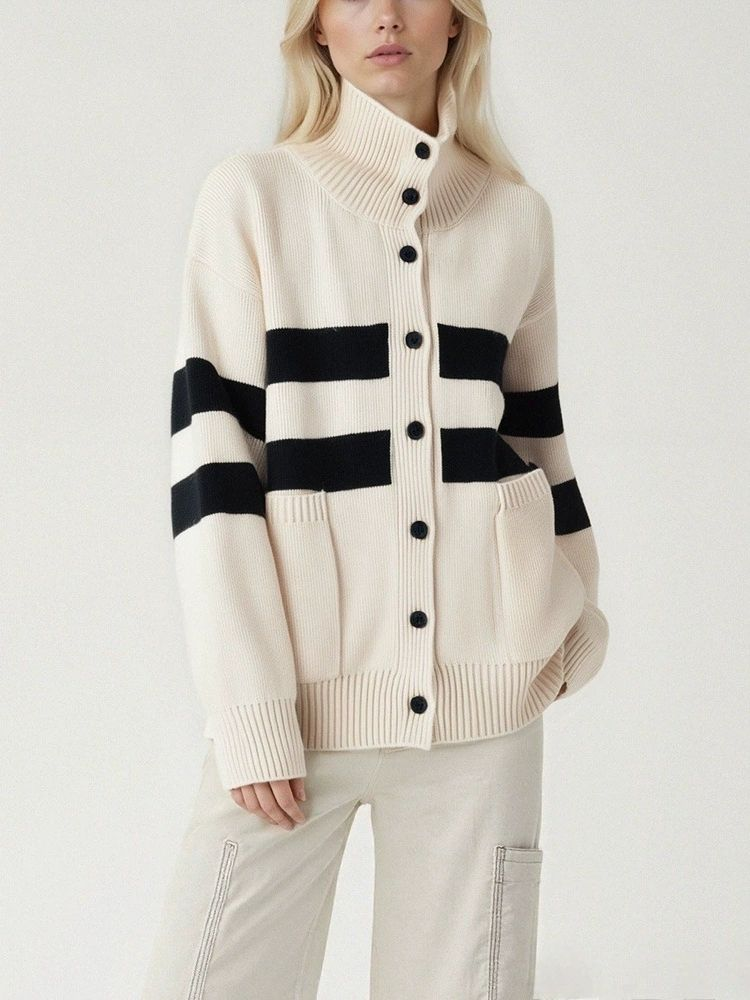 Gilet Rayé en Maille