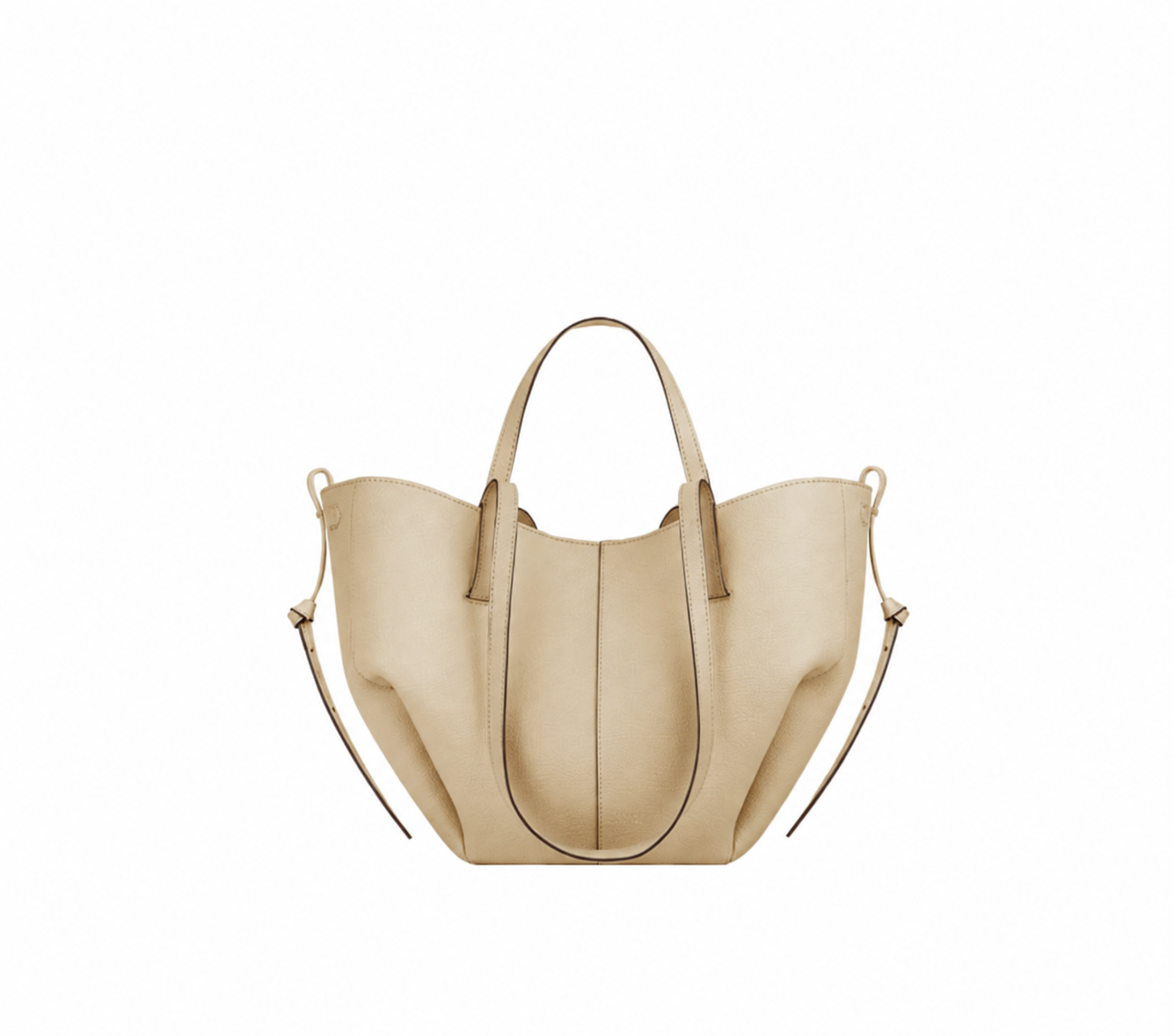 Le Mini Calice — sac cabas compact en cuir coloris Sable, vue de face